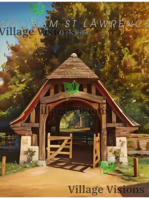 waltham st lawrence_border_writing_watermark Walthem St Lawrence Berkshire poster art print